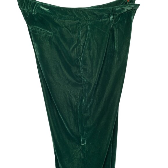 Old Navy Pants XL Taylor Wide Leg Trouser Extra High Rise Green Velour New - Picture 4 of 16